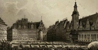 השוק בלייפציג. 1850 (מקור: ויקיפדיה)